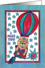 Little Lion Hot Air Balloon, I miss you card