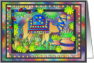 Colorful Camel With Mulit-colored Plants and Borders card