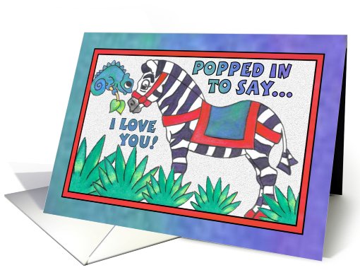 Little Zebra and Chameleon, I love you card (815339)