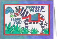 Little Zebra and Chameleon, I love you card