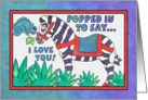 Little Zebra and Chameleon, I love you card