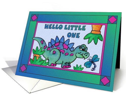 Little Dinosaur and Dragonfly ,Congratulations on birth of... (820321)