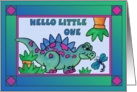 Little Dinosaur and Dragonfly ,Congratulations on birth of you baby. card