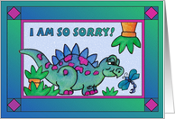 Little Dinosaur and Dragonfly ,I am so sorry card