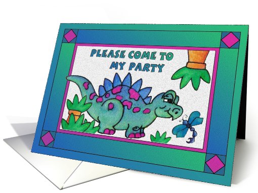 Little Dinosaur and Dragonfly ,Party Invitation card (820332)