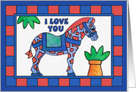Colorful Little Zebraffe (zebra/giraffe), I love you (just the way you are) card