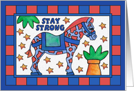 Blue Zebraffe (zebra/giraffe)- Stay Strong Blank Greeting card