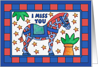 Blue Zebraffe (zebra/giraffe)- I miss you, feel so lonely without you card