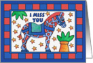 Blue Zebraffe (zebra/giraffe)- I miss you, feel so lonely without you card