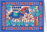 Blue Zebraffe (zebra/giraffe)- Thank You, general blank Card