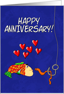 Humorous Happy Anniversary Soul Mate Fish and Bait card