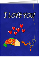 Valentine’s Day Humor I Love You Fish and Bait card