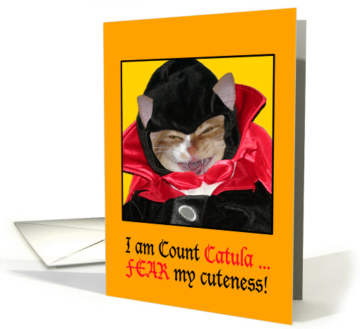 Halloween - Cat in Count Dracula (Catula) Costume card (868483)