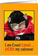 Halloween - Cat in Count Dracula (Catula) Costume card