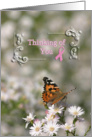 Breast Cancer Butterfly - Thinking of You card