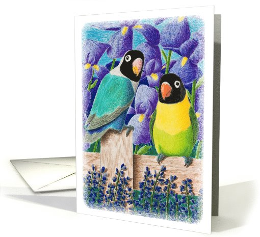 Black Faced Love Birds card (906770)