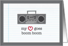 my heart goes boom boom valentine card