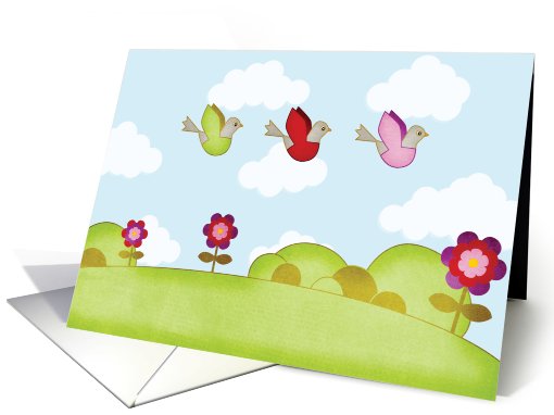 Flying Birdies in Spring card (816634)