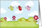 Flying Birdies in Spring card