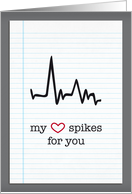 my heart spikes for you valentine card