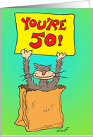 Out Of the Bag-50th Birthday card
