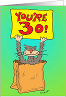 Out Of the Bag-30th Birthday card