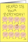 Birthday, Squealed, Stack of Pigs card