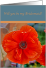 Bridesmaid invitation-Orange Poppy card