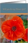 Flower girl invitation-Orange Poppy card