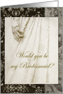 Bridesmaid-antique vintage invitation card