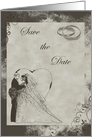 Save the Date-antique vintage wedding announcement card