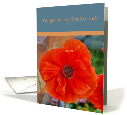 Bridesmaid invitation-Orange Poppy card (854590)