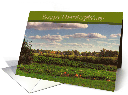 Happy Thanksgiving-Farm with pumpkin harvest card (868580)