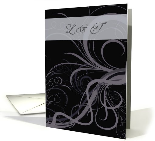 Wedding Invitation-black floral card (888223)