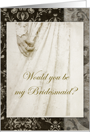 Bridesmaid-antique vintage invitation card