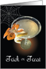 Halloween Trick or Treat Cocktail with a Twist of Lemon. card