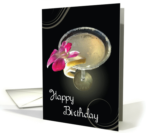 Happy Birthday Cocktail with a Twist of Lemon. card (864428)