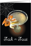 Halloween Trick or Treat Cocktail with a Twist of Lemon. card