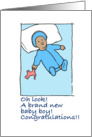 congratulations- baby boy - dark complexion card