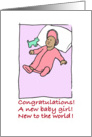 congratulations- baby girl - dark complexion card