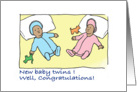 congratulations- twin babies - light complexion card