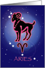 Aries - Ram - Zodiac - Astrology - March - April- Spring card