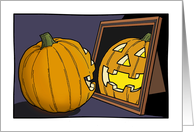 Pumpkin - Jack o’ lantern with Mirror - Halloween card