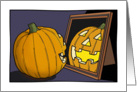 Pumpkin - Jack o’ lantern with Mirror - Halloween card