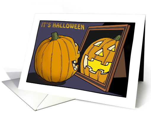 Halloween - Pumpkin & mirror card (823979)