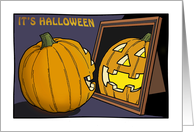 Halloween - Pumpkin & mirror card