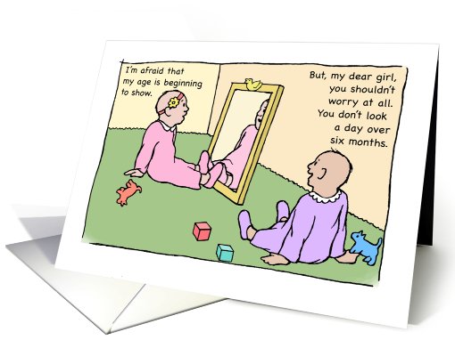 Getting Older Birthday, aging babies worrying card (831396)