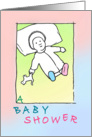 baby shower-gender neutral, baby with toy card