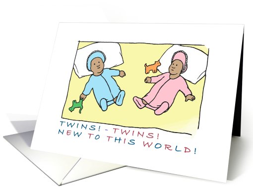 birth announcement - twins -dark complexion card (831454)