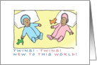 birth announcement - twins -dark complexion card